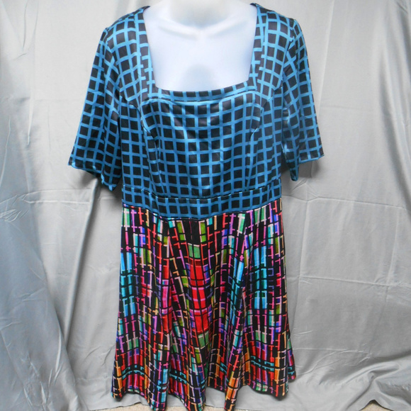 NWOT Jete multi color mixed print dress XL - Picture 2 of 4